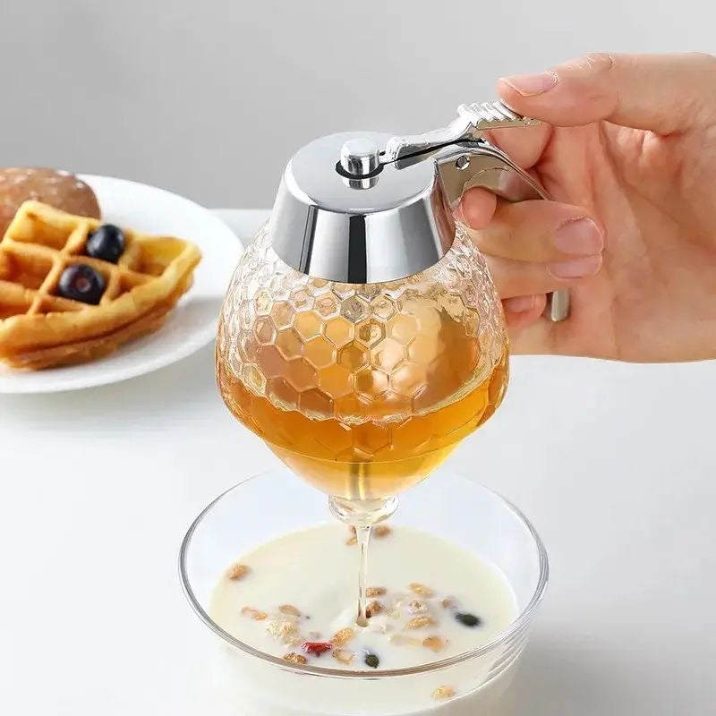 Glass Honey Dispenser with Stand