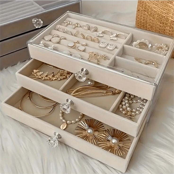 Acrylic Jewelry Organizer Box with Drawers