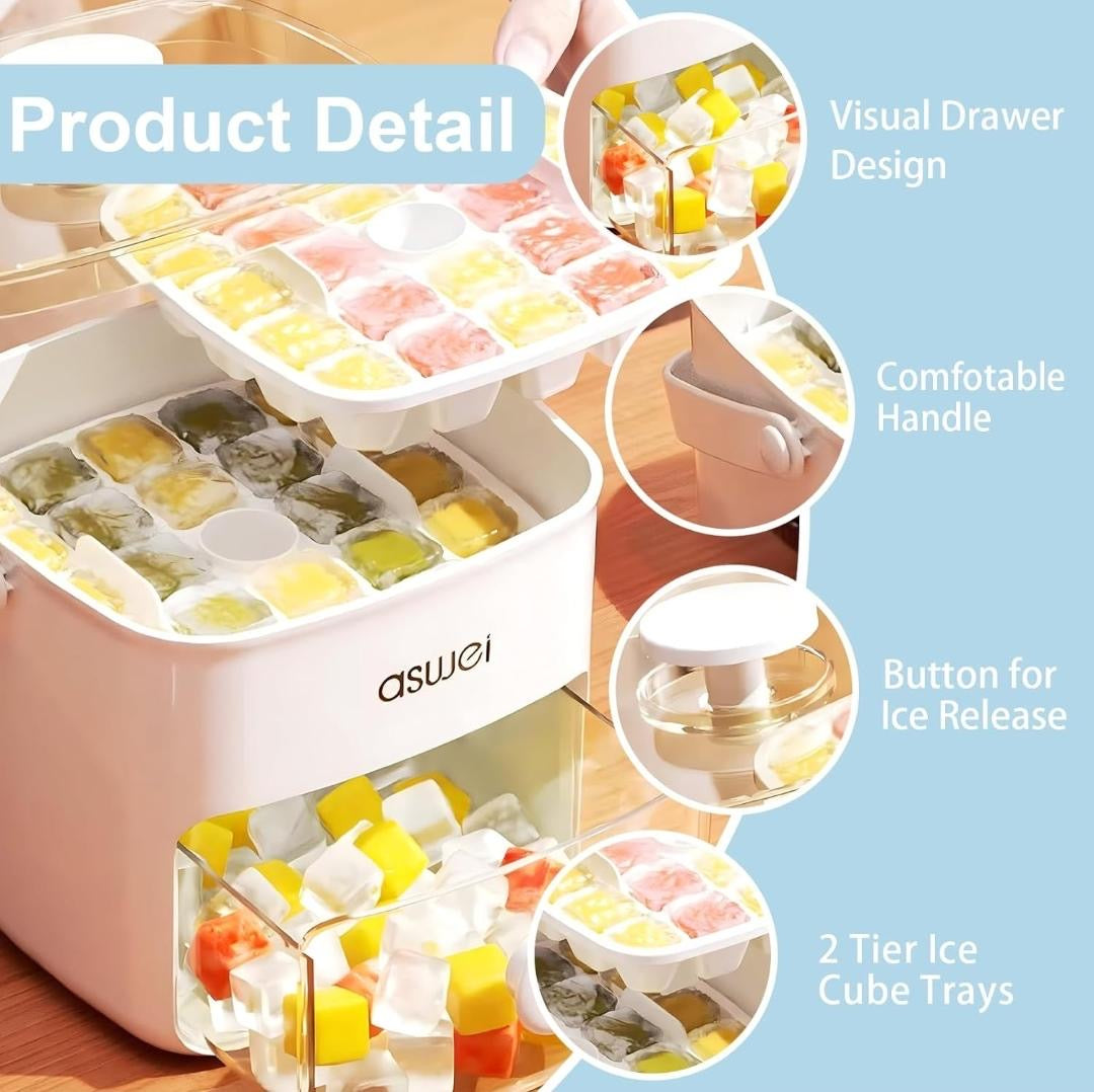 Large Capacity Double-Layer Portable Ice Box