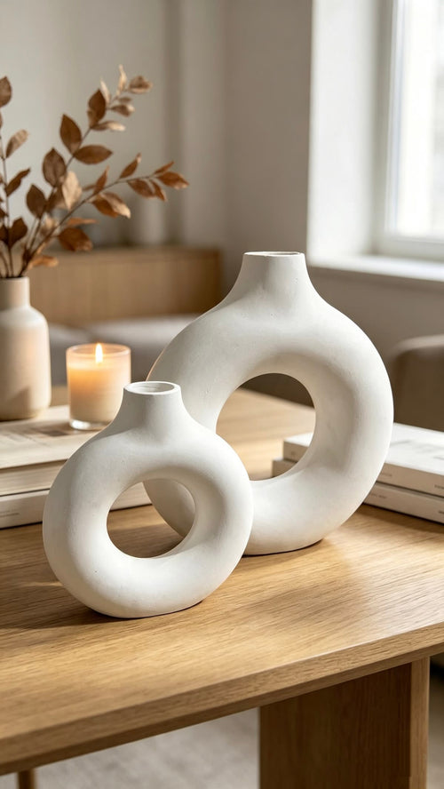 Ceramic Donut Vase Set