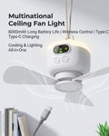 Rechargeable ceiling/hanging fan