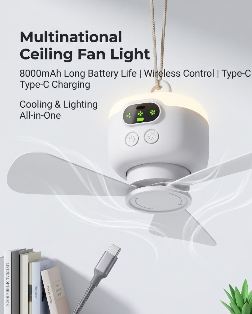 Rechargeable ceiling/hanging fan