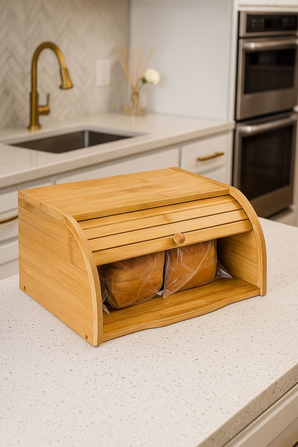 Bamboo Roll-Top Bread Box