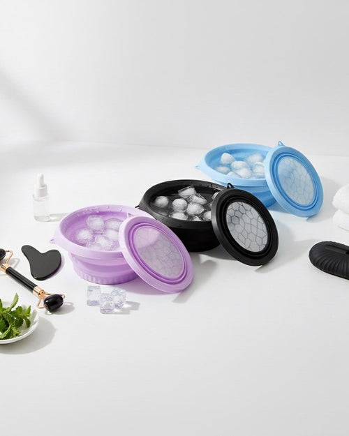 Collapsible Ice Facial Bowl with Strainer Lid