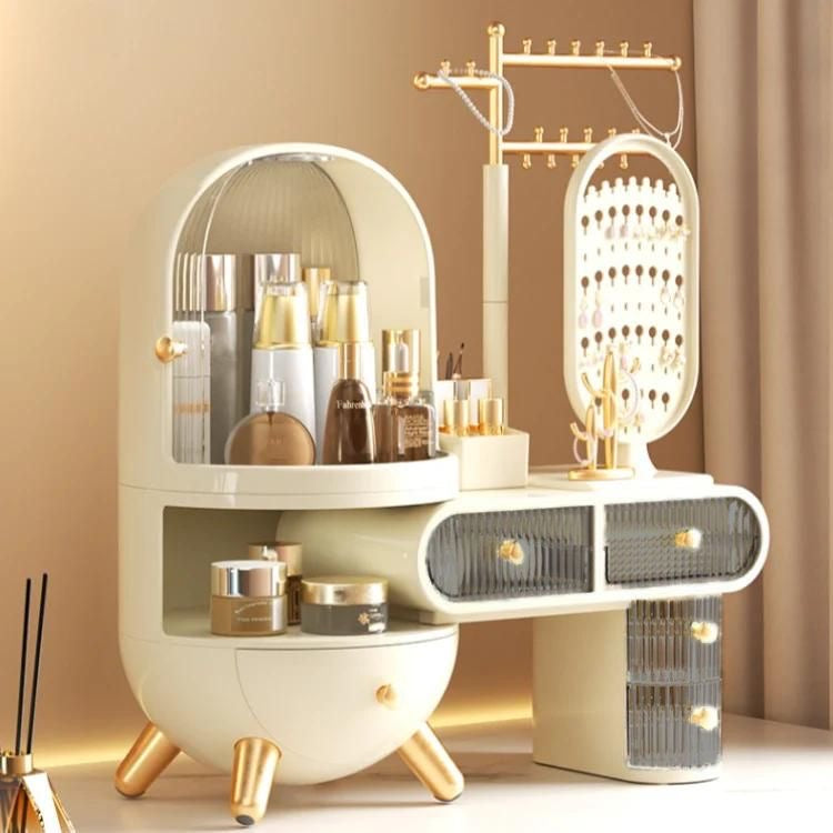 Luxury Countertop Makeup Organizer with Jewelry Stand & Drawers