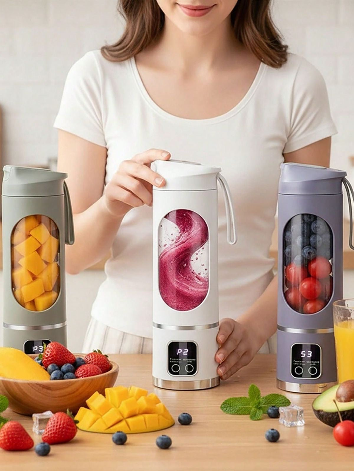 Rechargeable portable juicer blender