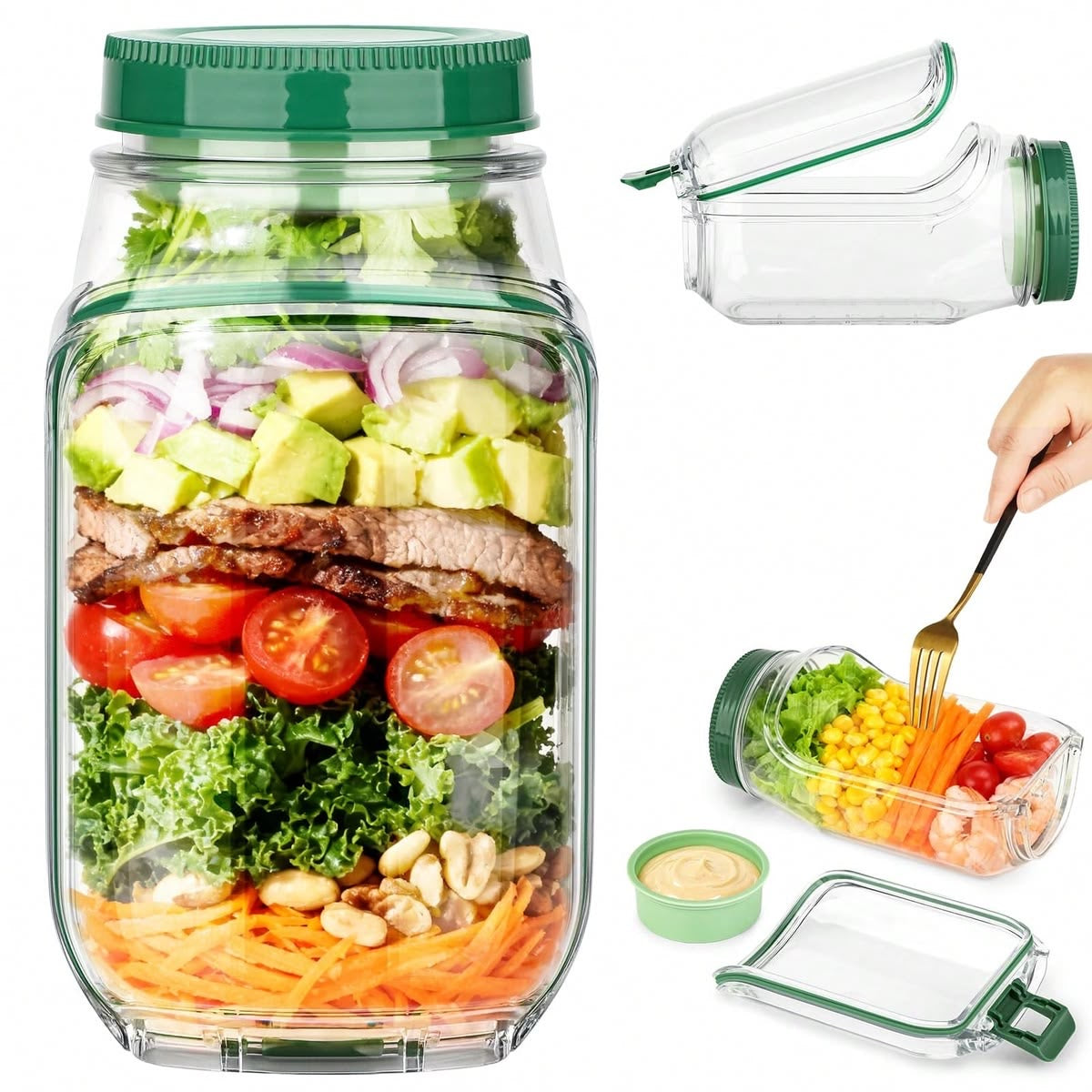 Portable Salad 2-in-1 Jar & Bowl