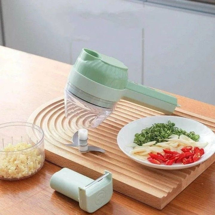 Mini Electric Handheld Food Chopper (4-in-1 Cordless Vegetable Chopper)
