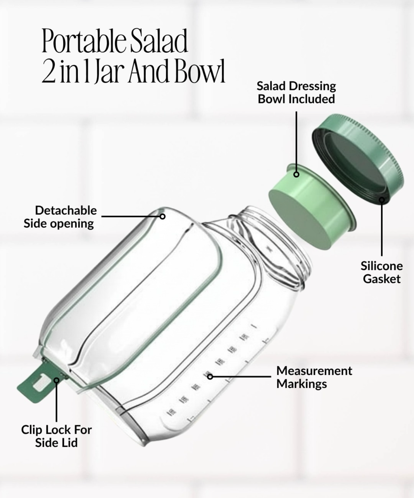 Portable Salad 2-in-1 Jar & Bowl