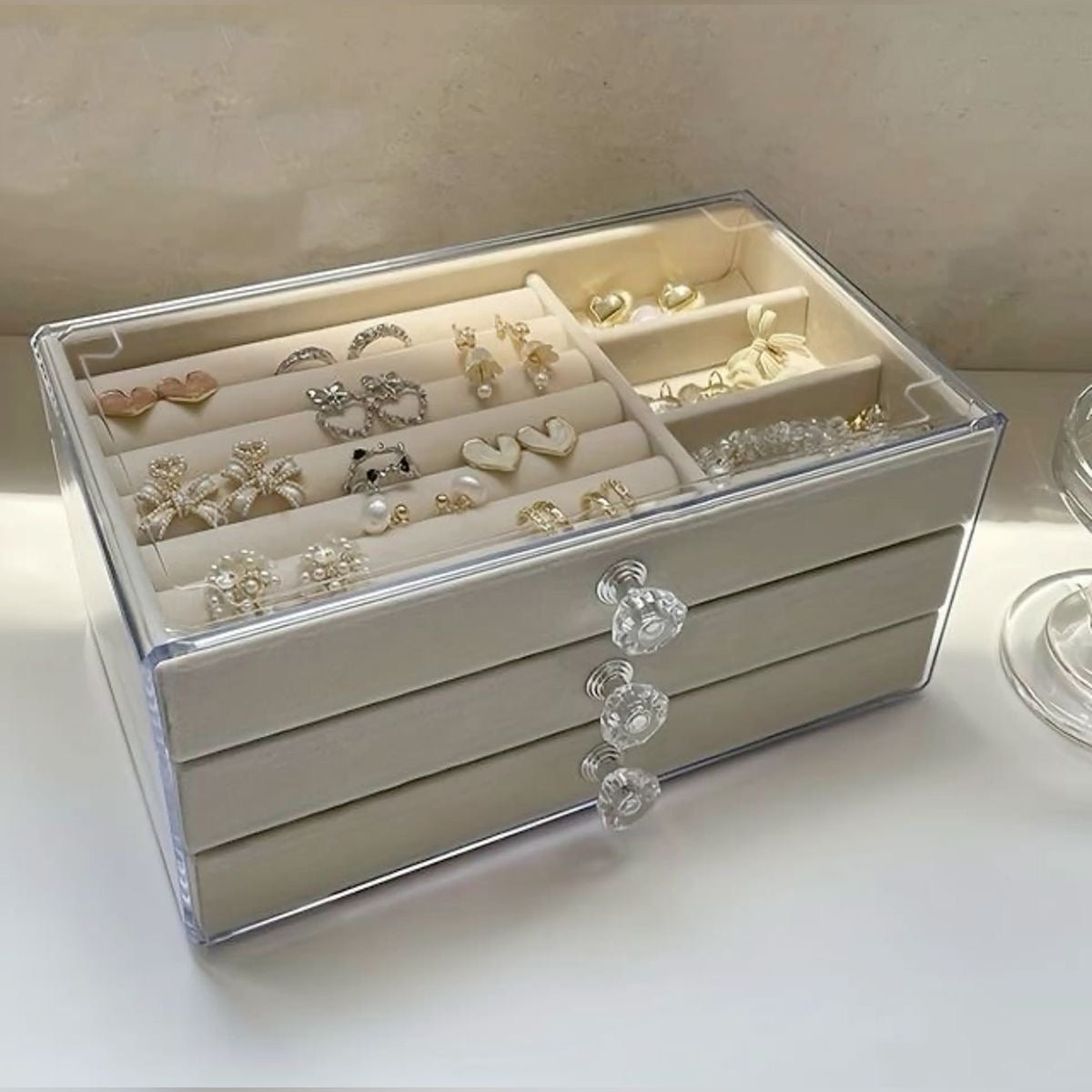 Acrylic Jewelry Organizer Box with Drawers