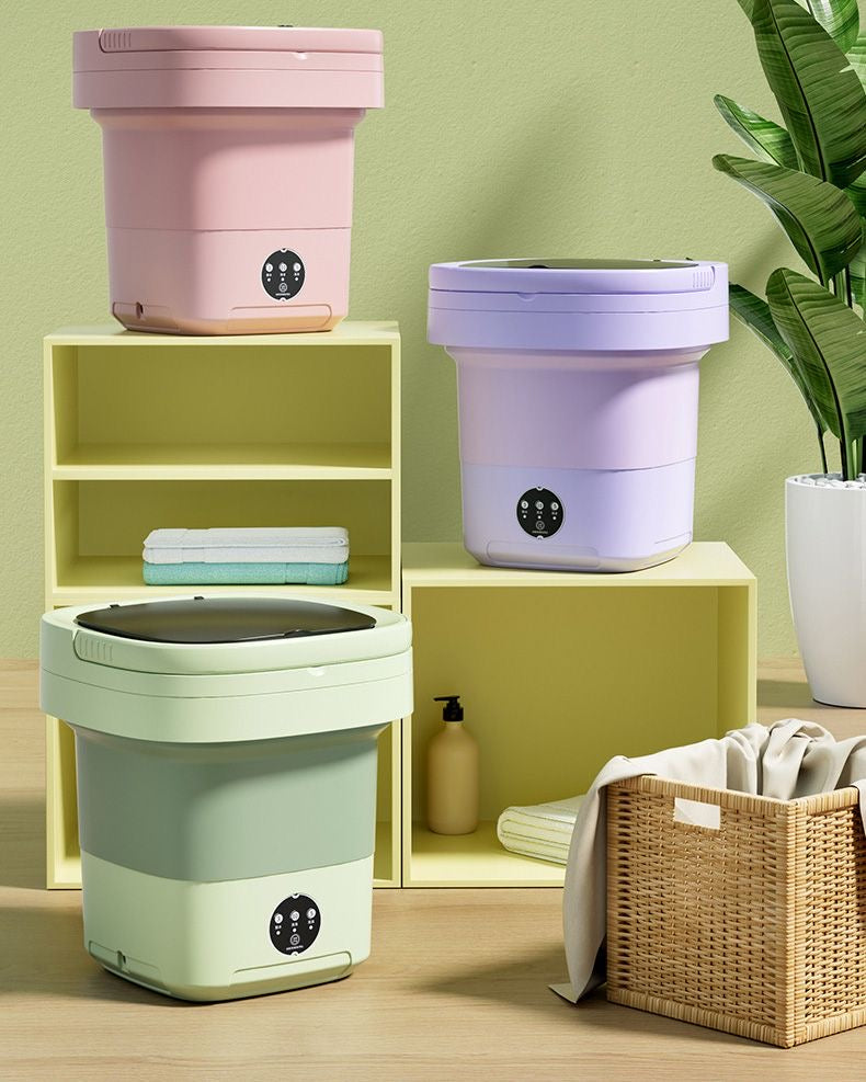 Collapsible portable washing machine