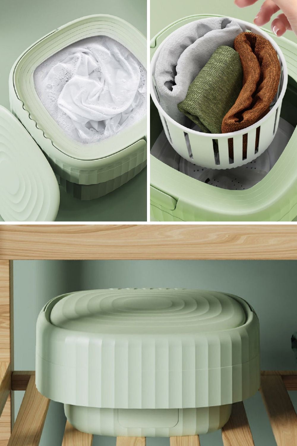Collapsible portable washing machine