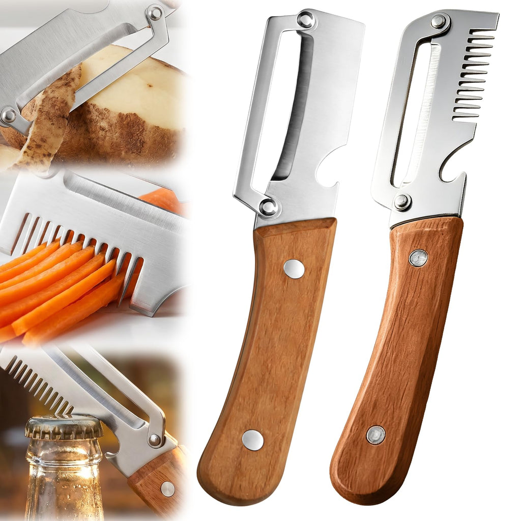 Wooden Handle Stainless Steel Vegetable Peeler