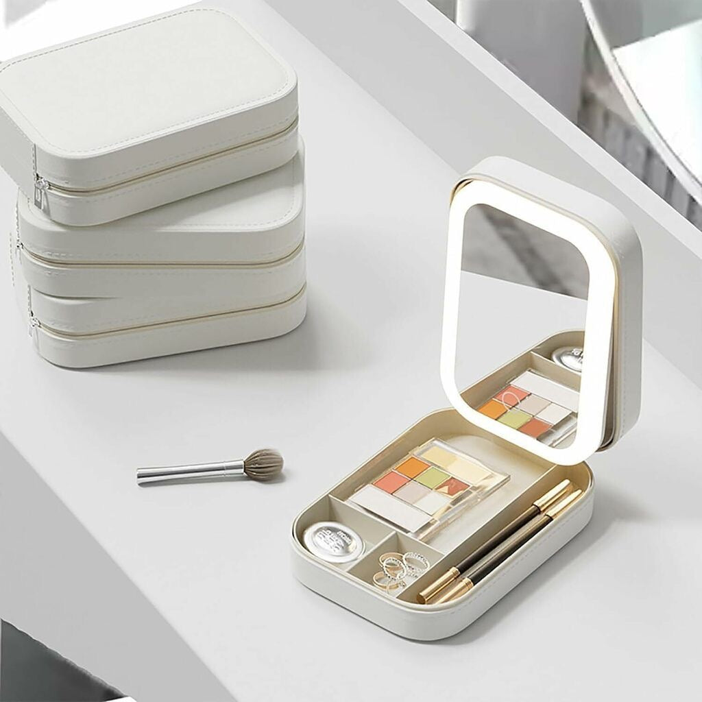 LED Mirror Makeup Organiser Box