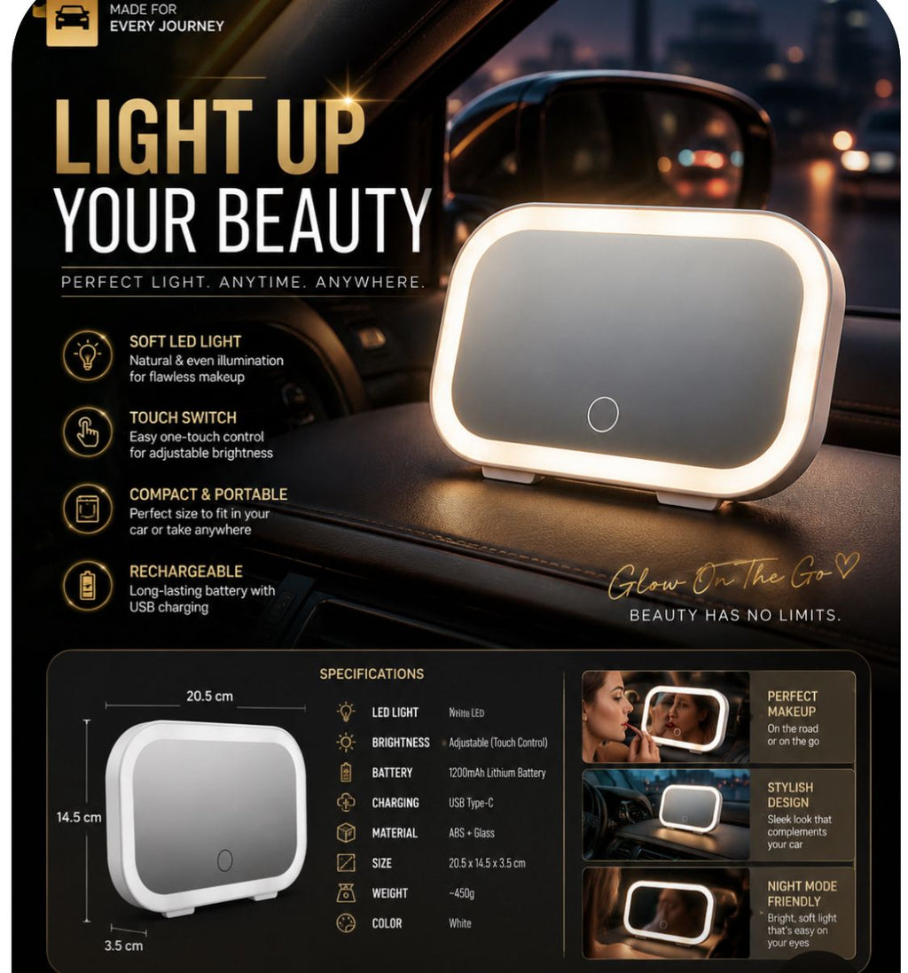 LED Rechargeable Beauty Mirror with Touch Light
